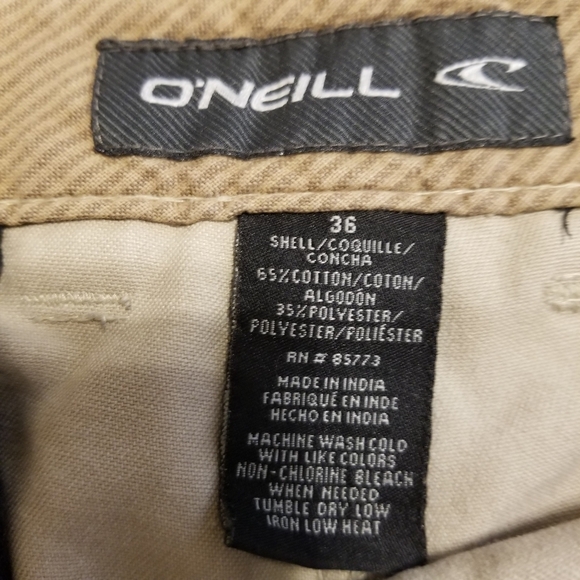 O'Neill Khaki Flat Front Chino Shorts - Picture 7 of 9